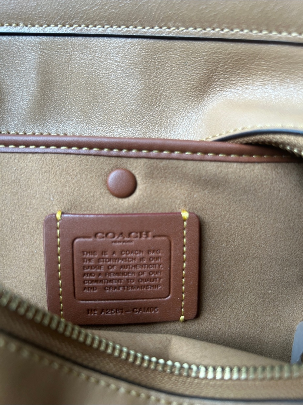 Coach Cognac Leather Satchel with Gold Hardware - Picture 5 of 8